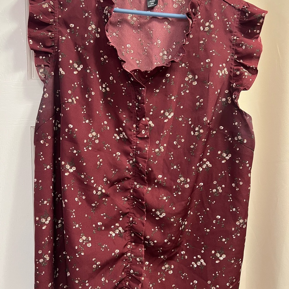 Floral Burgundy Women's Top
